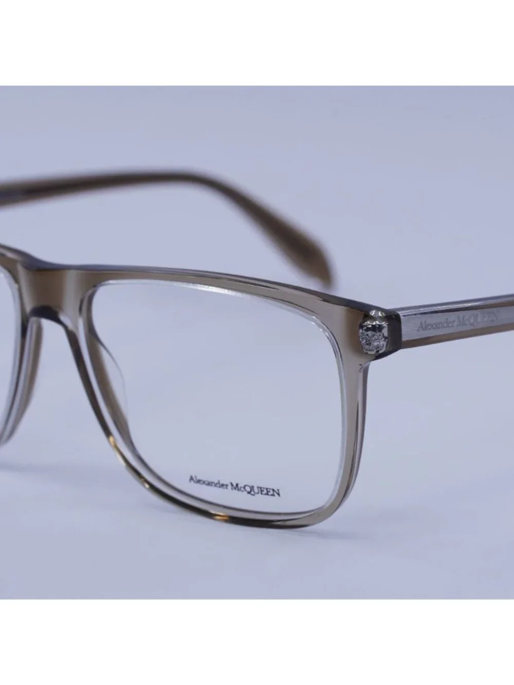 Alexander McQueen AM0247O 002 Eyeglasses Transparent Brown 56mm